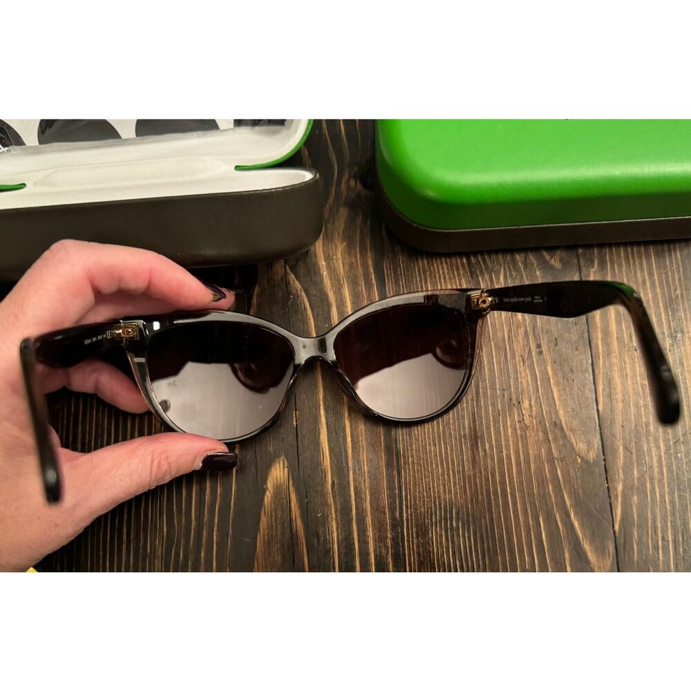 Kate Spade NWOT Brown Pattern 56mm Daesha Cat Eye Sunglasses - Picture 6 of 8
